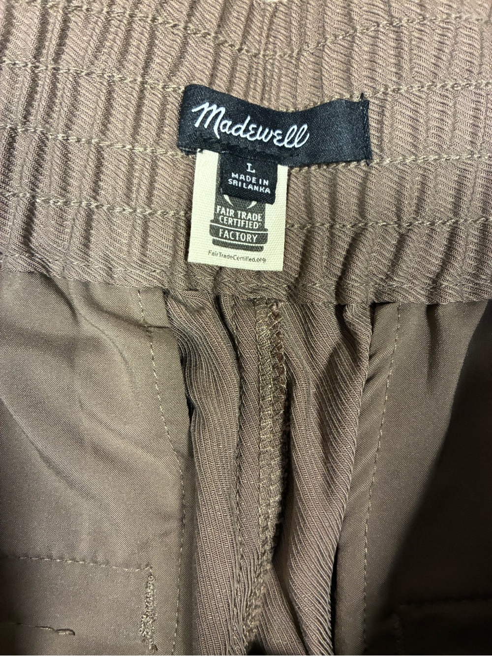 Madewell Draperweave Carley Wide Leg Pull On Pants Castle Rock Brown - Picture 5 of 11